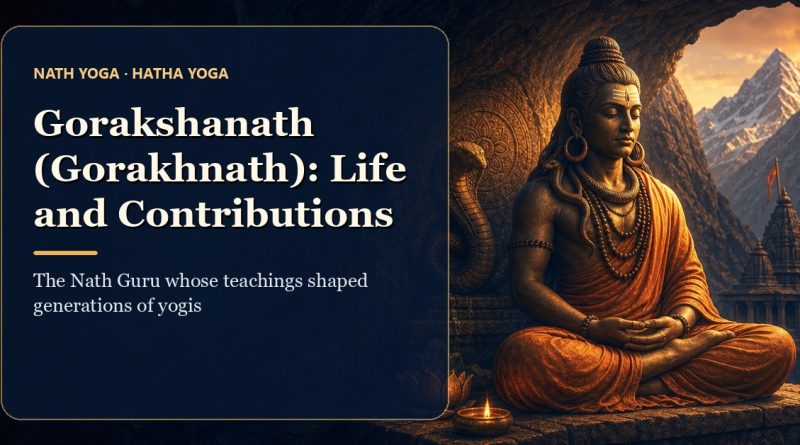 Editorial illustration of Gorakshanath meditating in the Nath yogi tradition