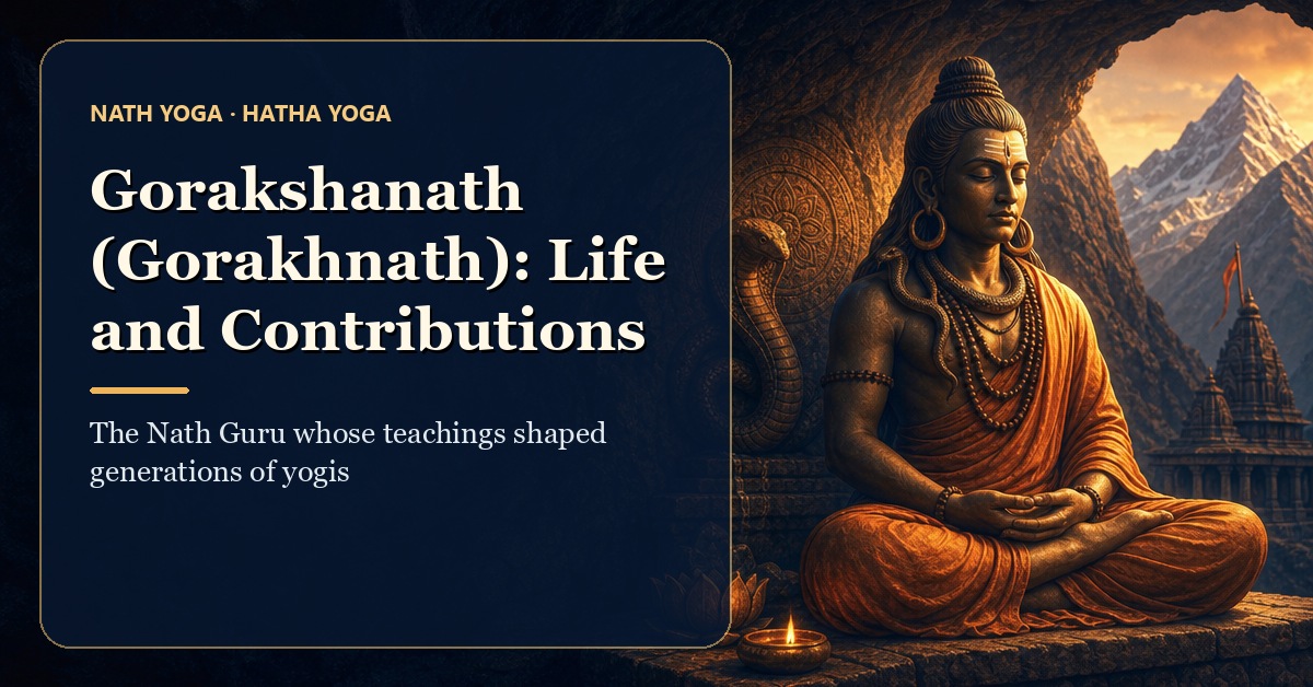 Editorial illustration of Gorakshanath meditating in the Nath yogi tradition